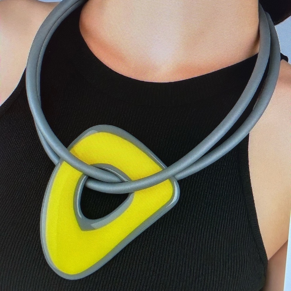 Murano Yellow and Gray Necklace
